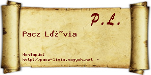 Pacz Lívia névjegykártya